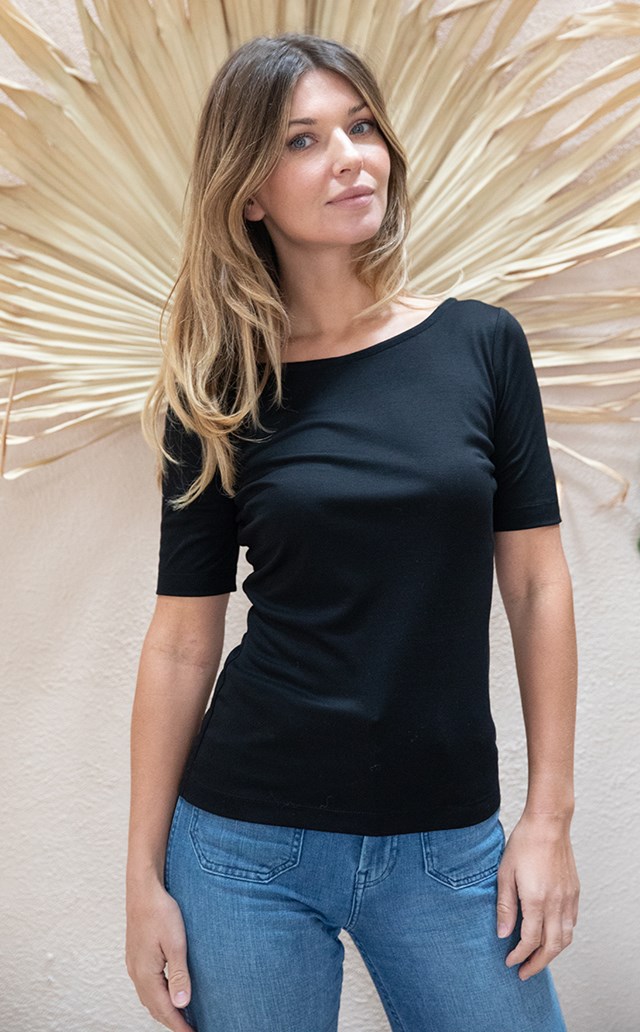 T-shirt Jasmin en Tencel - Noir  2