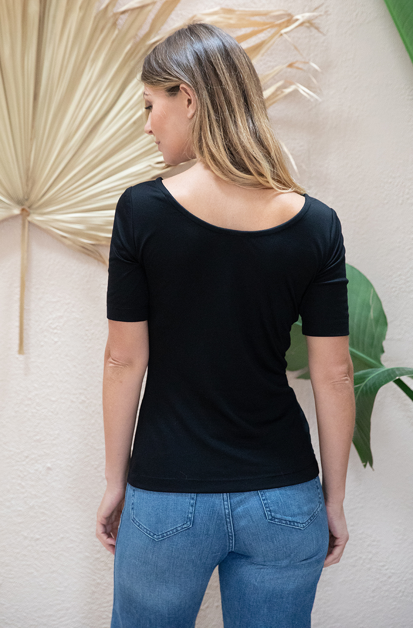 T-shirt Jasmin en Tencel - Noir  3