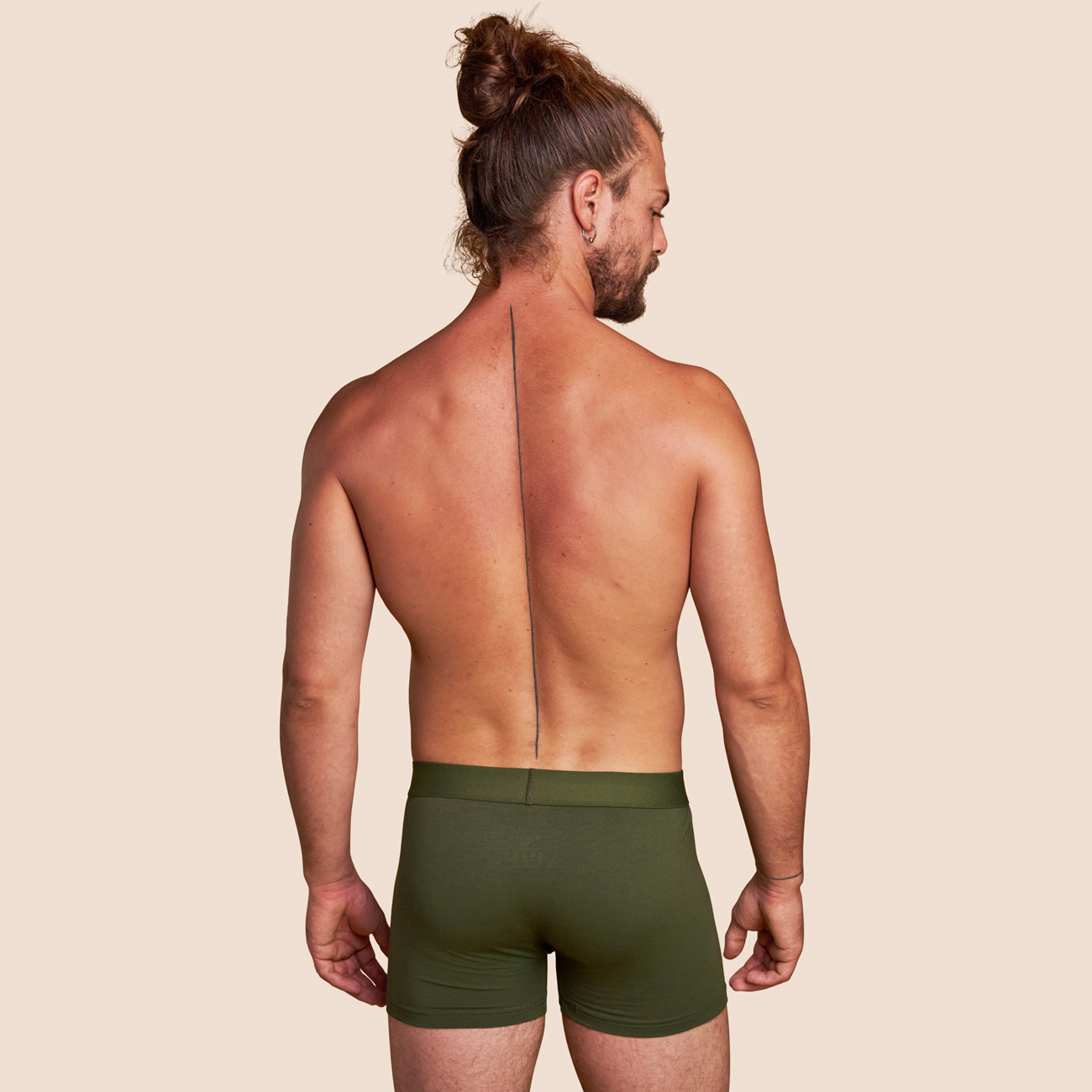 Boxer confortable vert kaki pour hommes