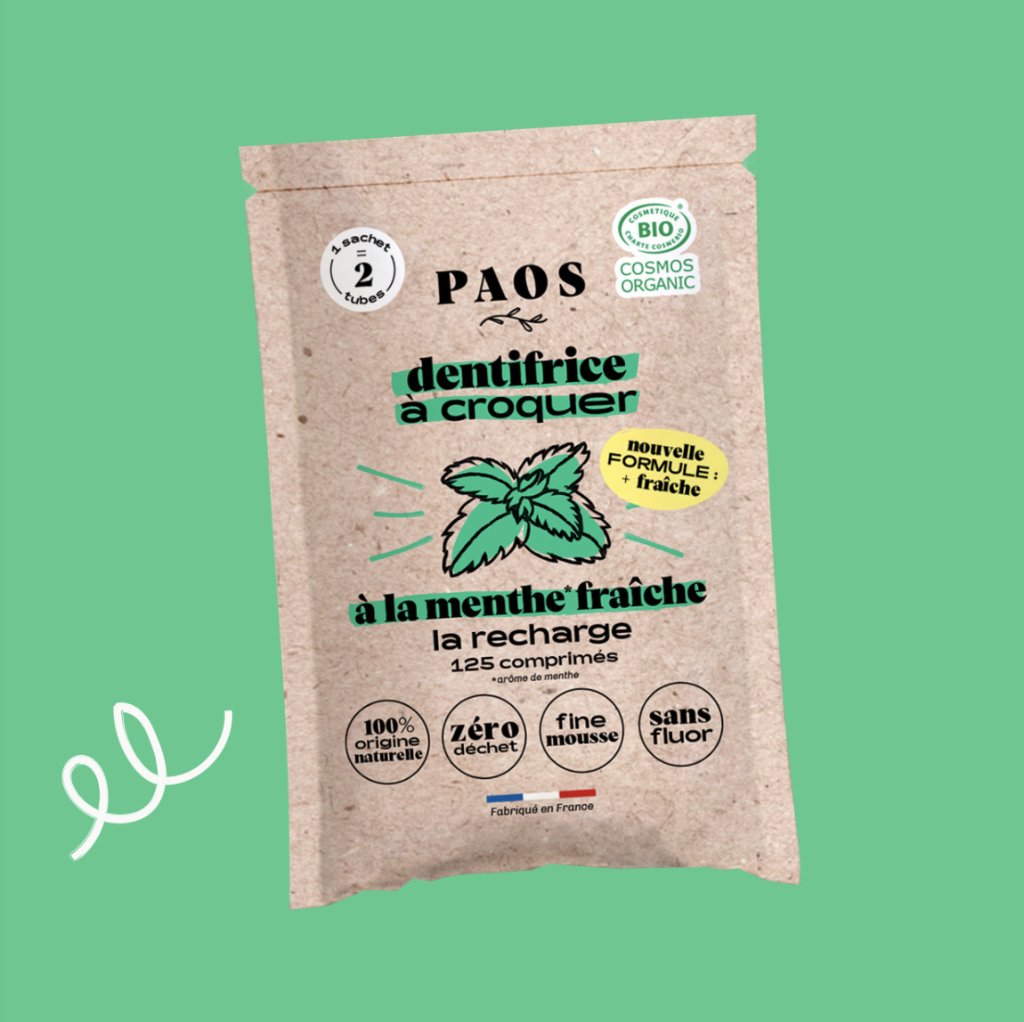 Recharge sachet dentifrice à croquer BIO - 125 comprimés 3