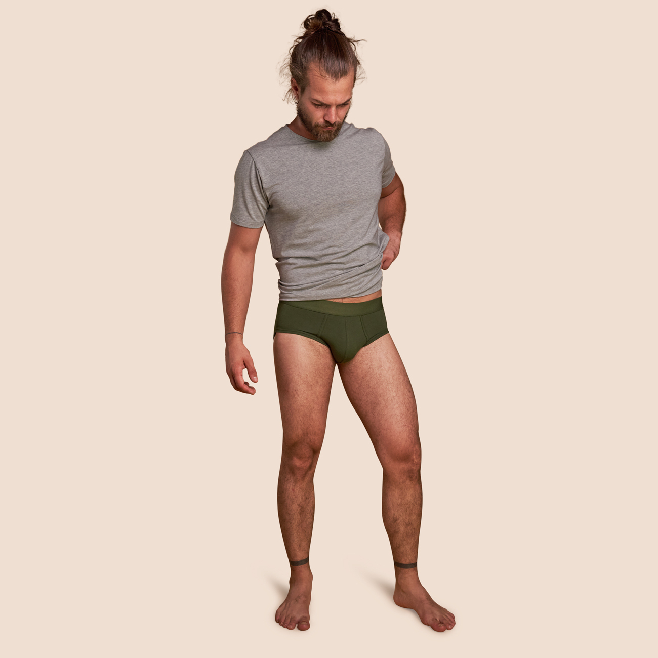 Slip pour hommes vert kaki