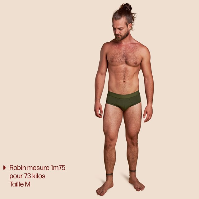 Slip pour hommes vert kaki