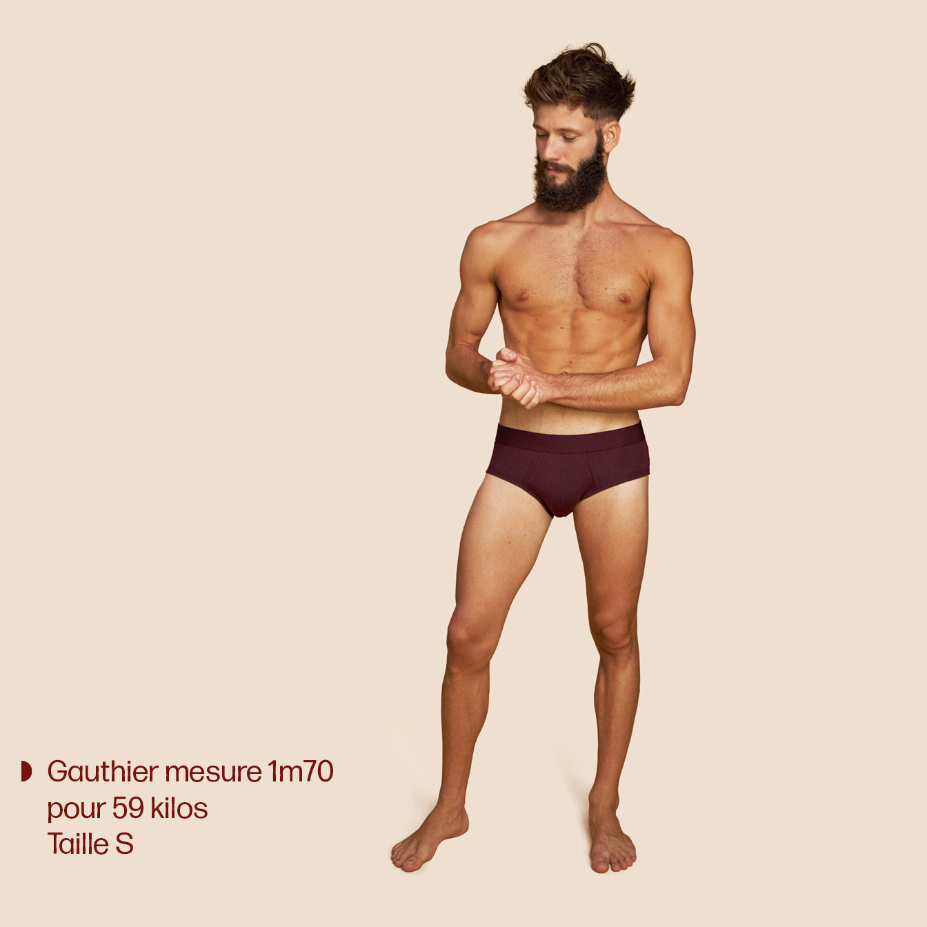 Slip pour hommes lie de vin foncé