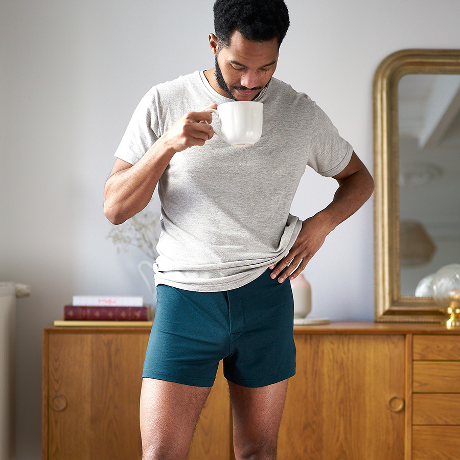 Caleçon bleu pétrole