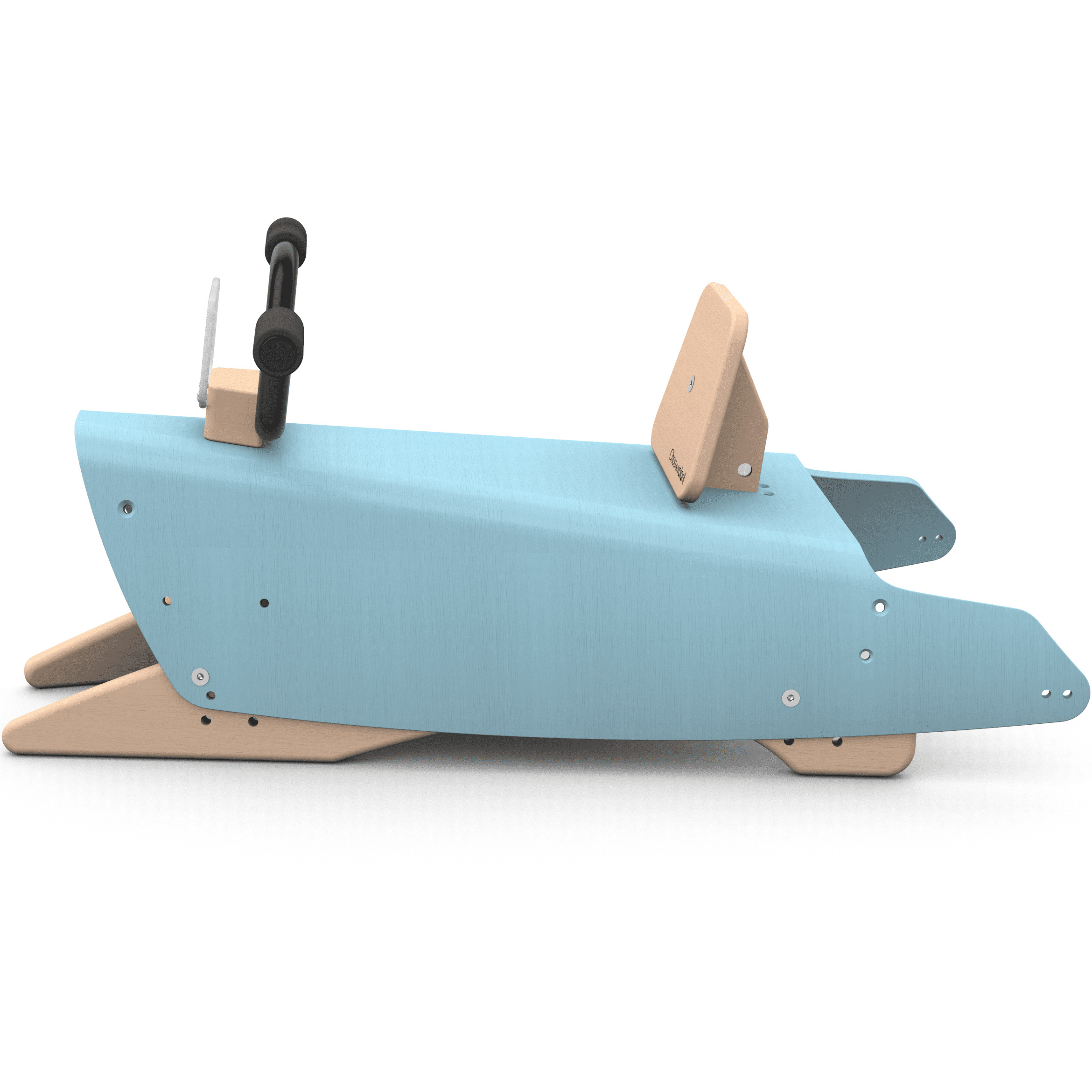 Bascule + Porteur moto en bois - Fabriqué en France - bleu 3