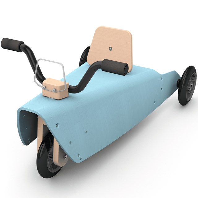 Bascule + Porteur moto en bois - Fabriqué en France - bleu 4