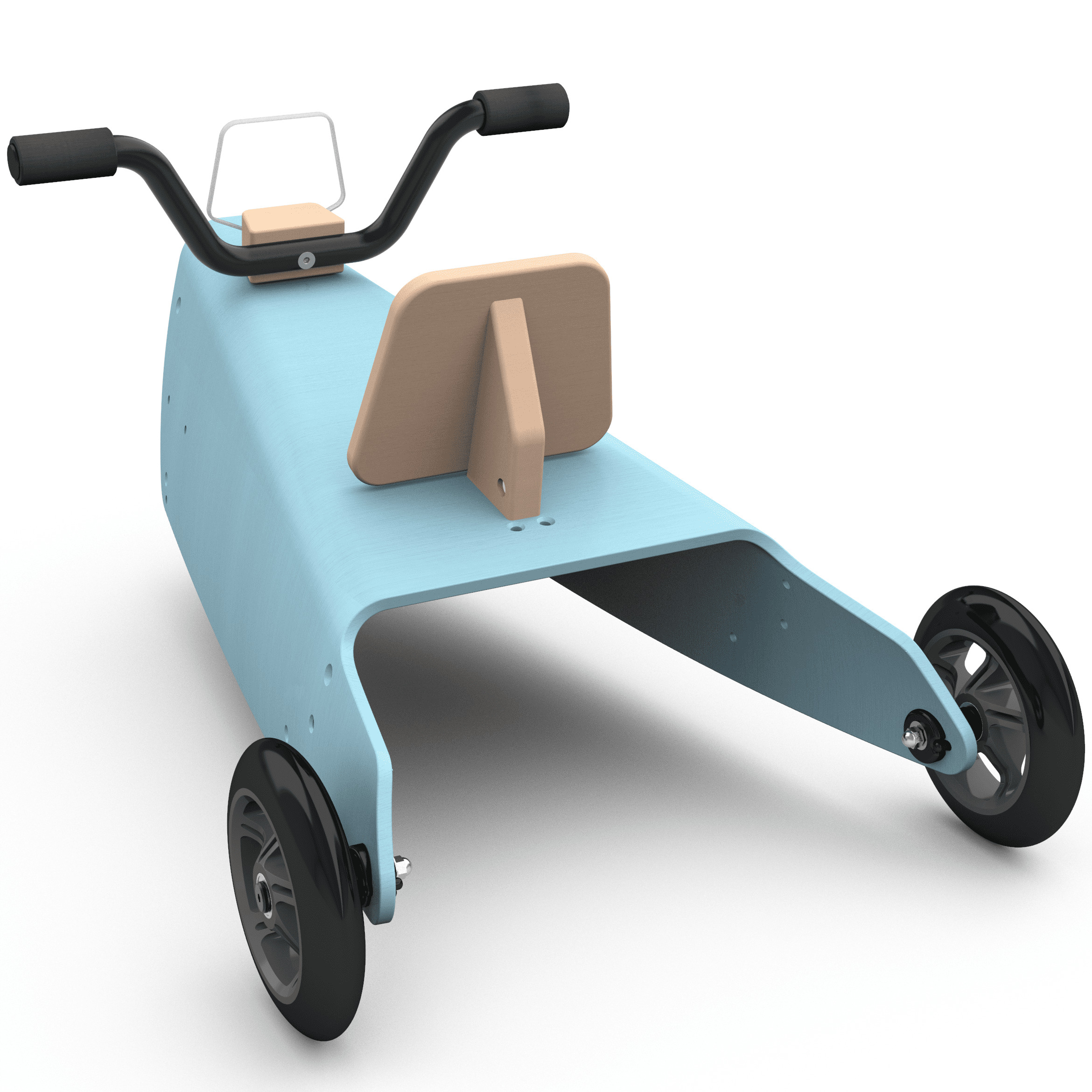 Bascule + Porteur moto en bois - Fabriqué en France - bleu 6