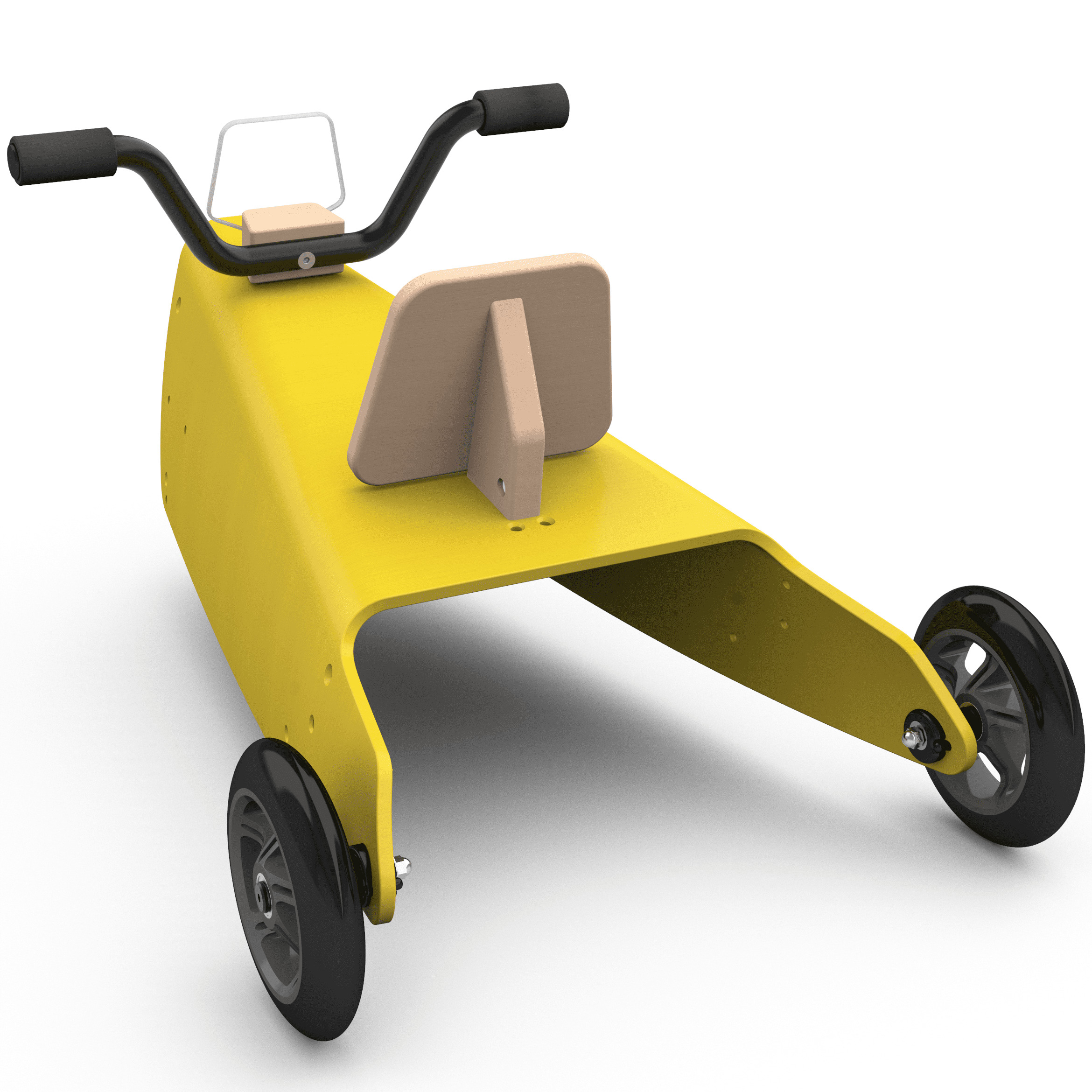 Bascule + Porteur moto en bois - Fabriqué en France - jaune 8