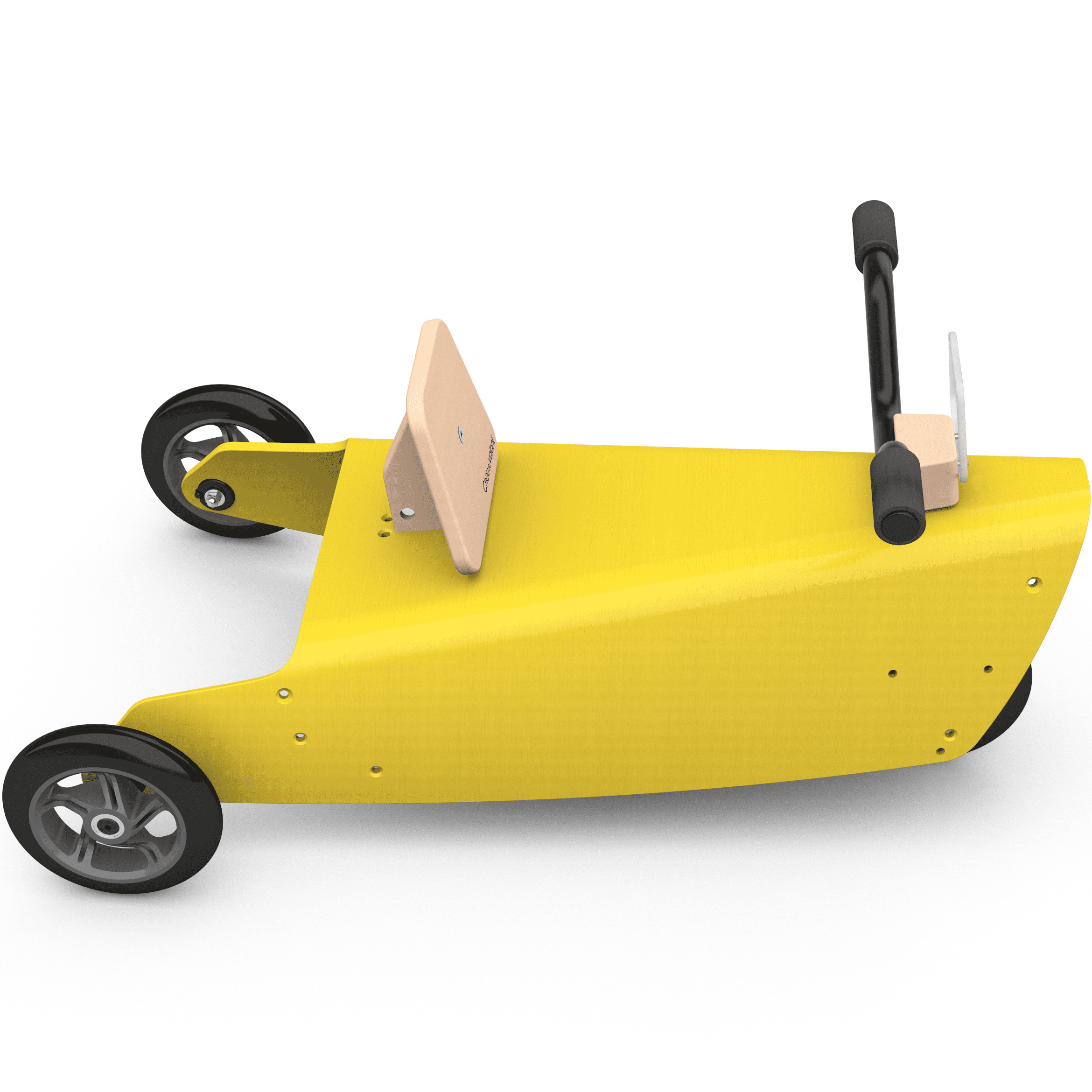 Bascule + Porteur moto en bois - Fabriqué en France - jaune 4