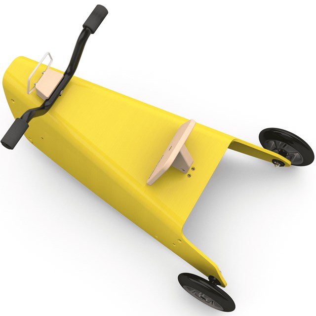 Bascule + Porteur moto en bois - Fabriqué en France - jaune 5