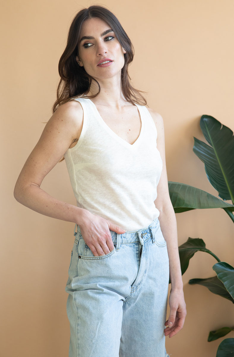 Débardeur Lilas - Ecru 2