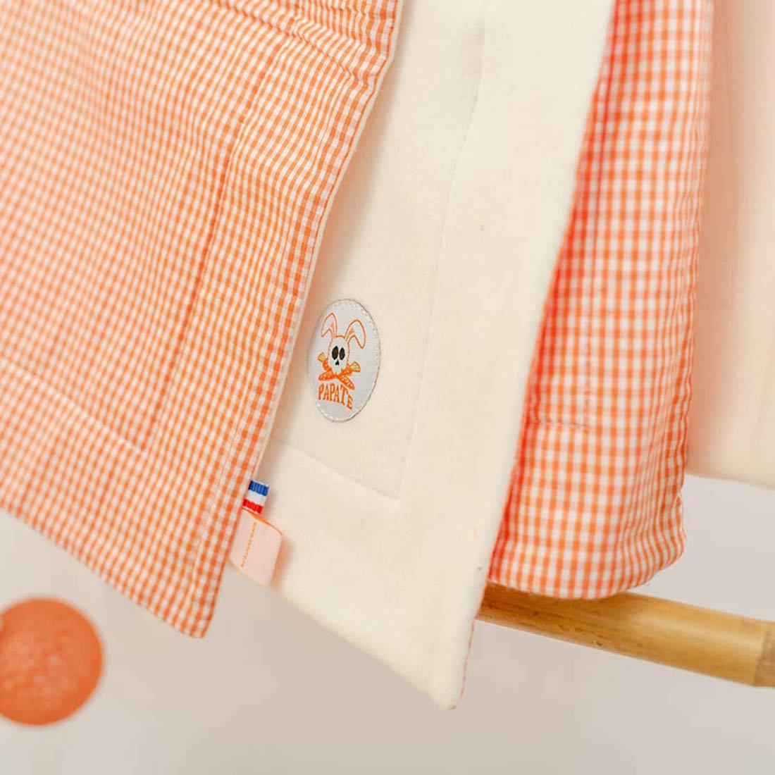 Couverture en Coton Bio Rex Vichy et Blanc 6