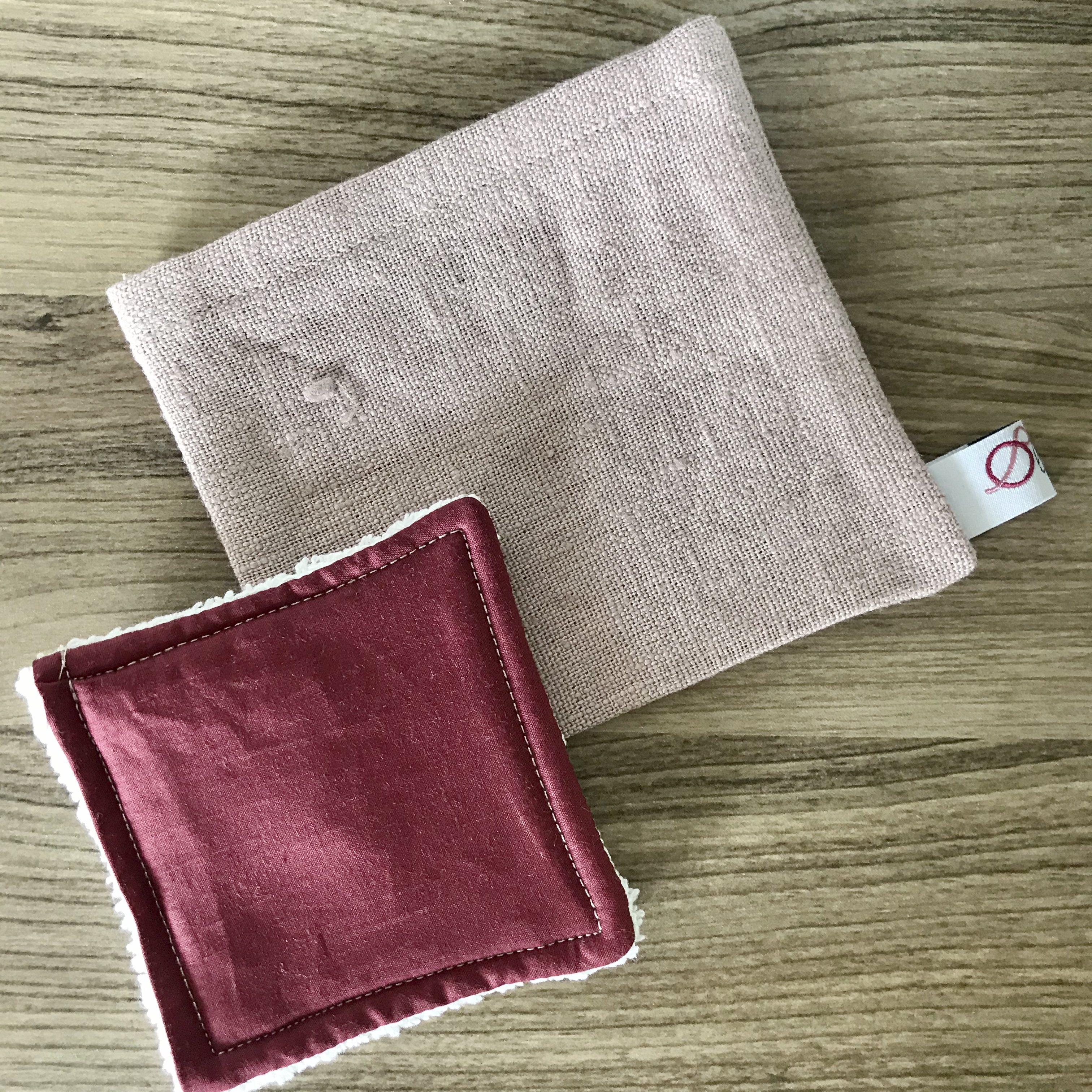 Lot de 4 coton lavable en tons de rose & leur pochette de rangement  6