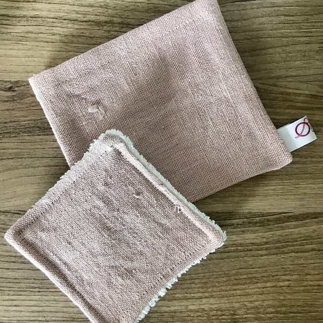 Lot de 4 coton lavable en tons de rose & leur pochette de rangement  7