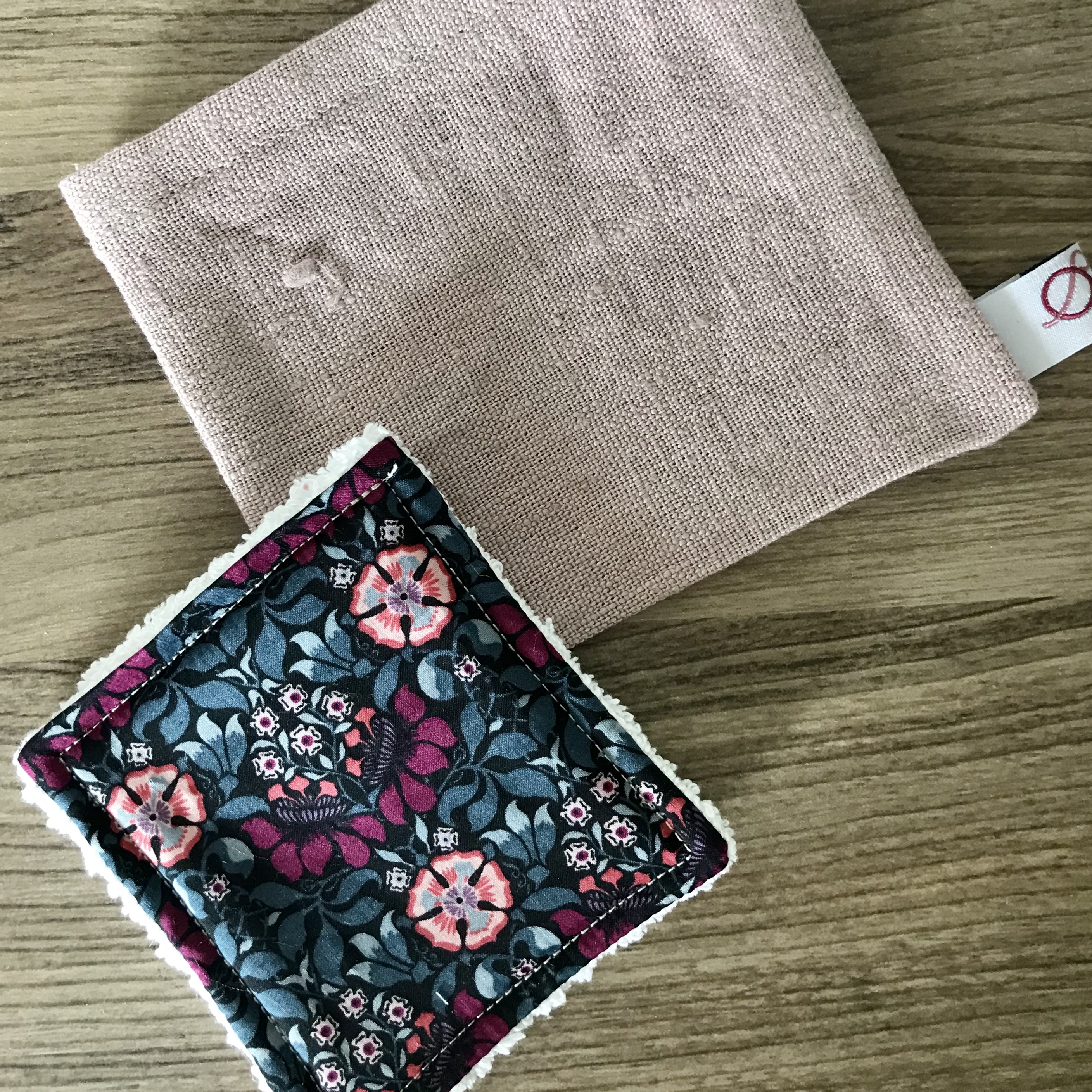 Lot de 4 coton lavable en tons de rose & leur pochette de rangement  8