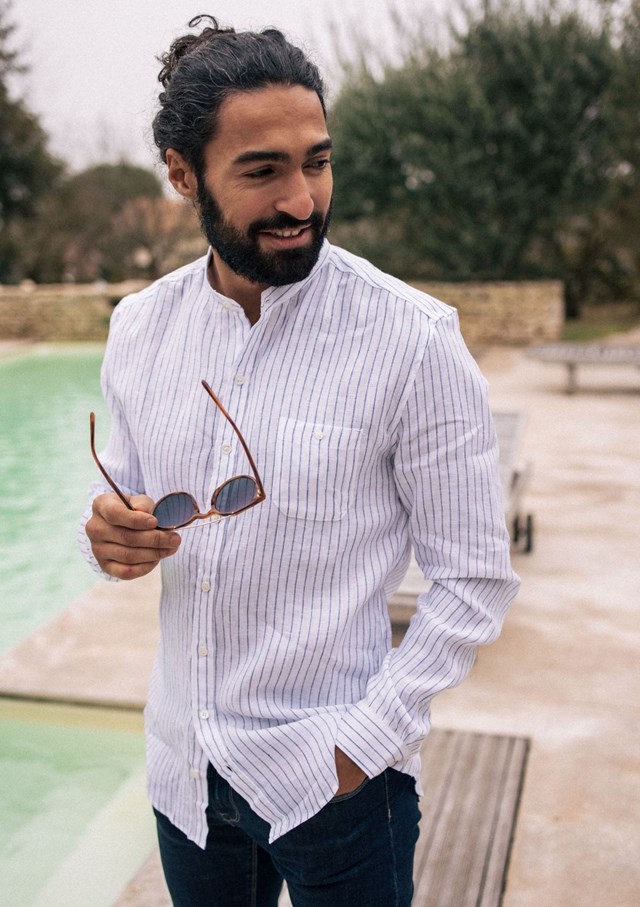 Chemise MONTLILIN - Blanc Bleu Rayures 3