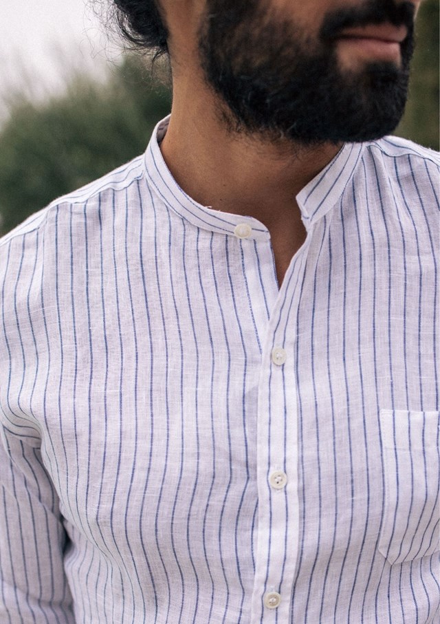 Chemise MONTLILIN - Blanc Bleu Rayures 4
