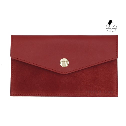 Pochette enveloppe cuir upcyclé rouge