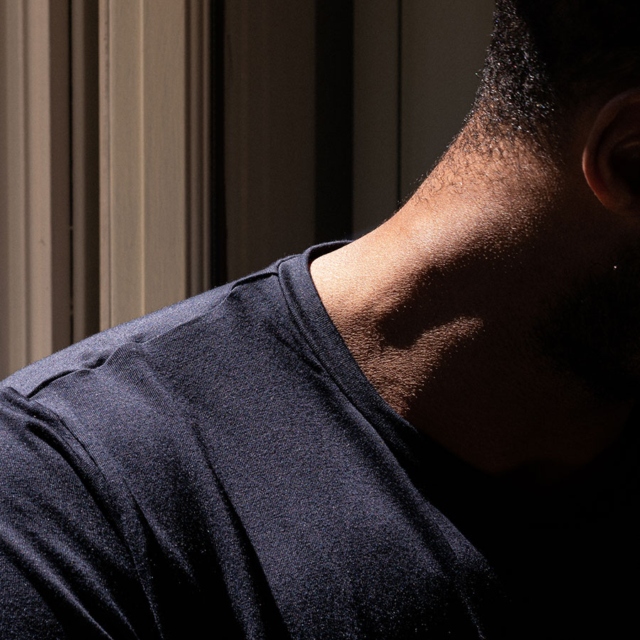 T-shirt coton micromodal bleu marine pour hommes