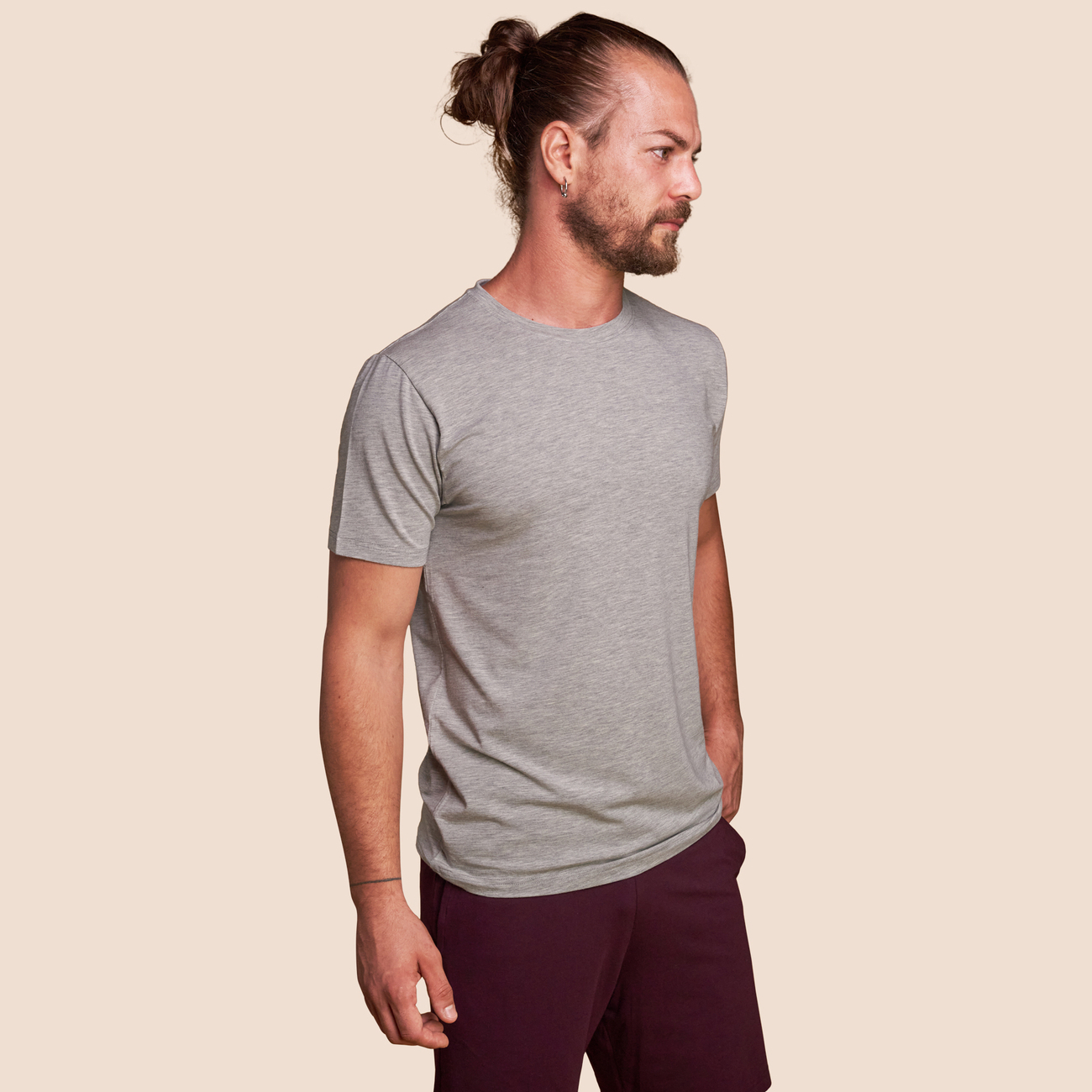 T-shirt micromodal pour hommes gris clair