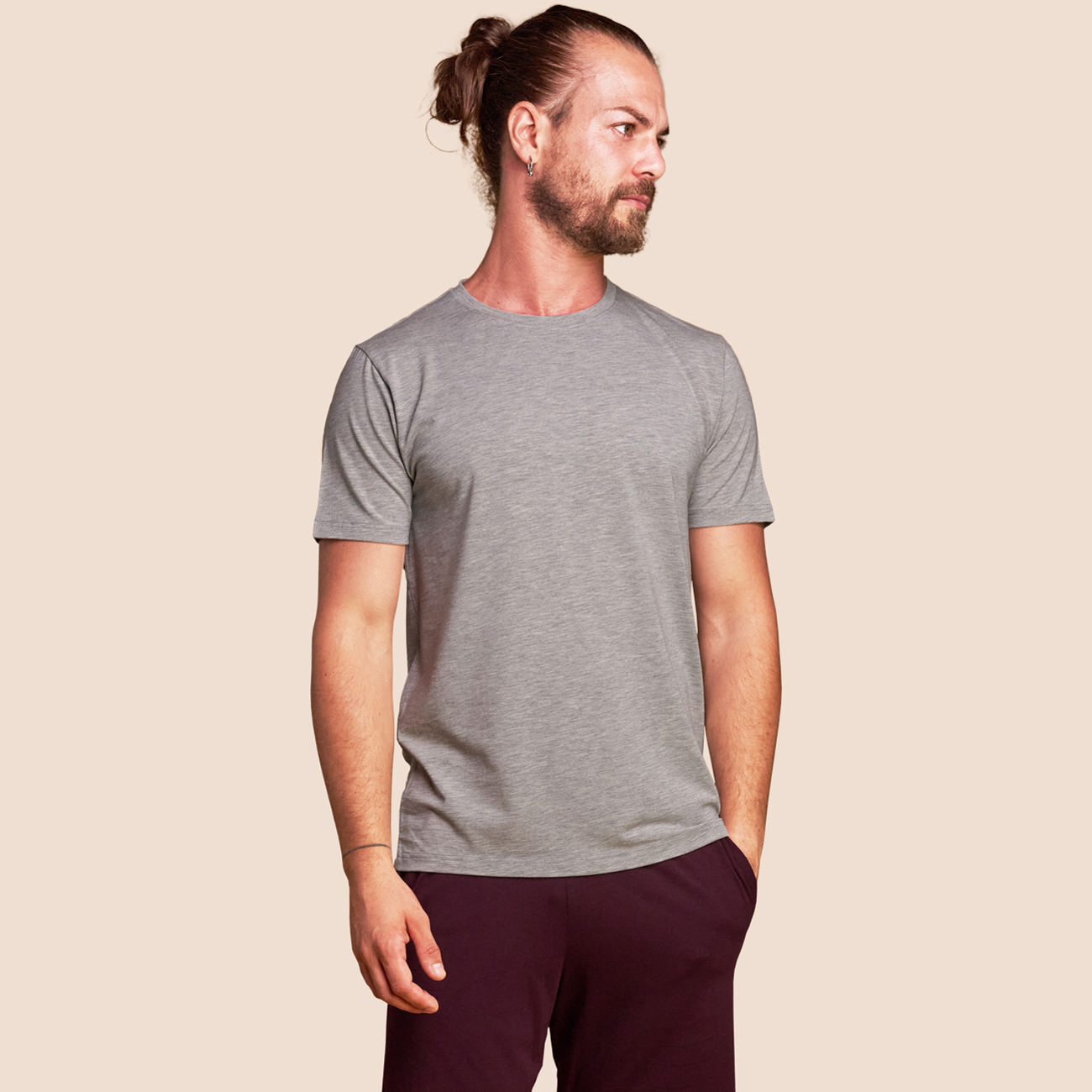 T-shirt micromodal pour hommes gris clair