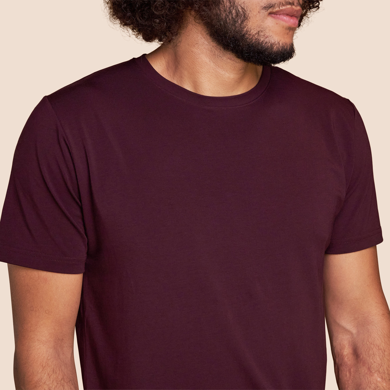 T-shirt lie de vin manches courtes homme