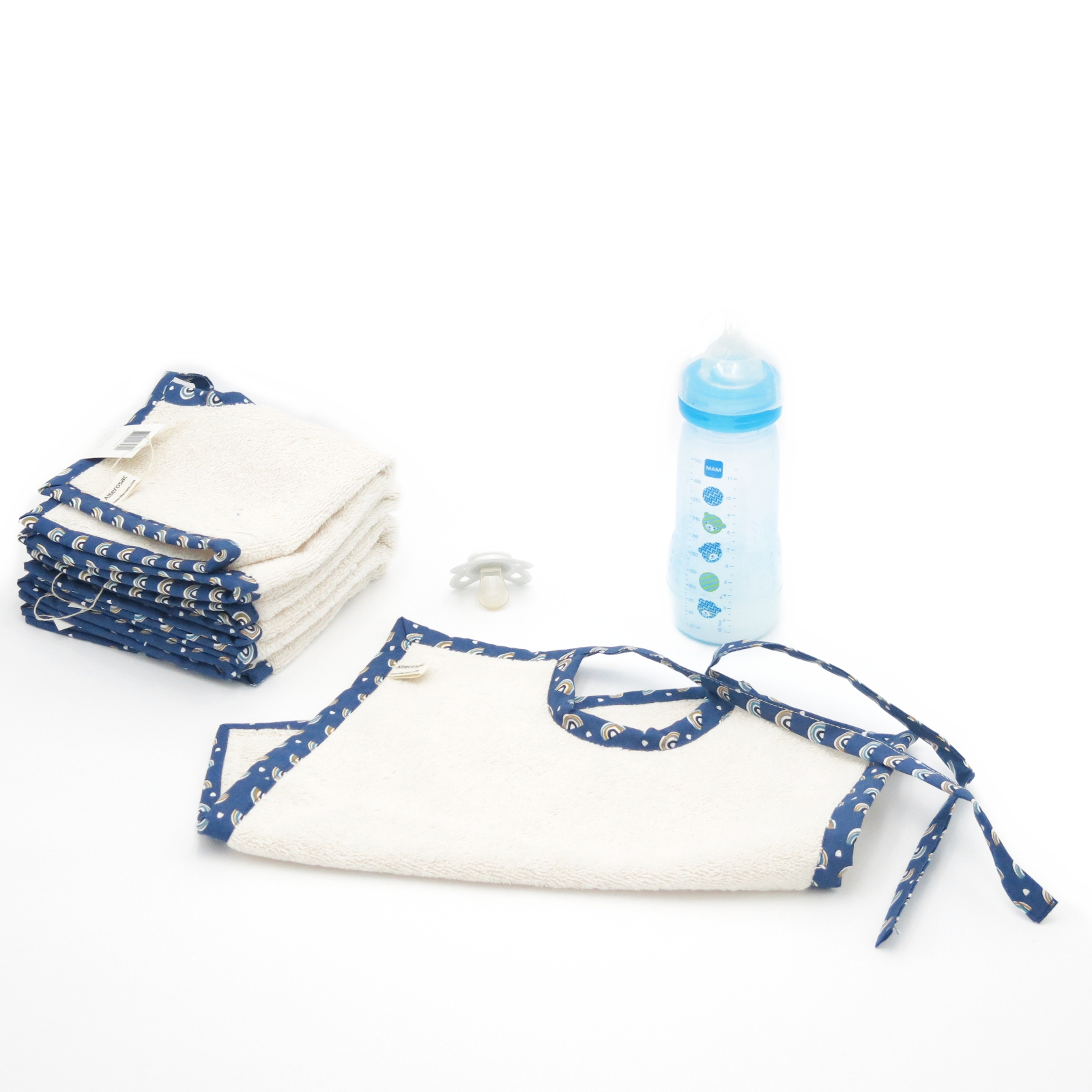 Grand bavoir en éponge - Coton bio 3