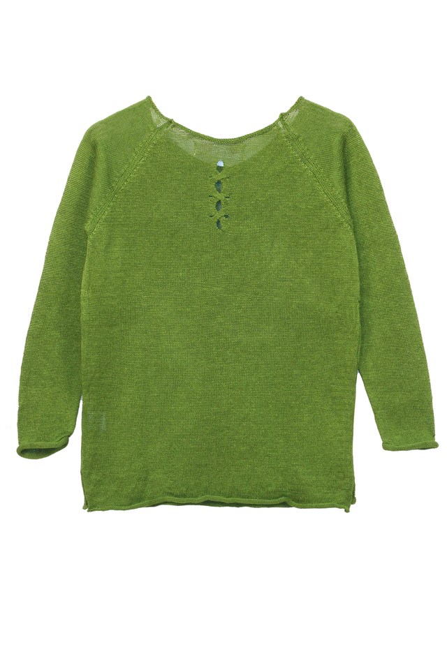 Pull Oseille col bateau 100% lin   - ficelle 6