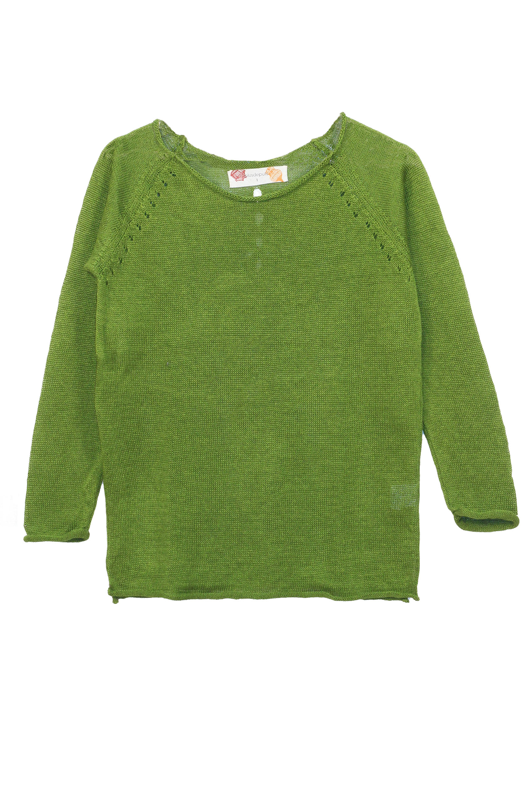 Pull Oseille col bateau 100% lin   - Vert Jungle 7