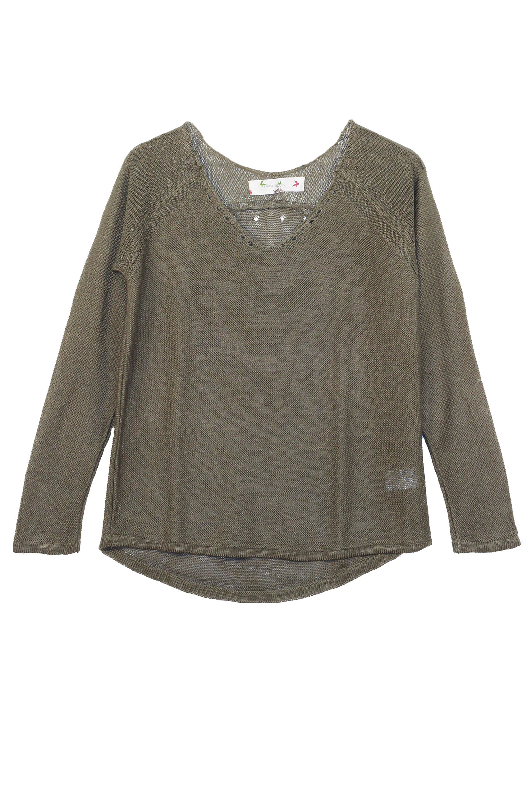 Pull persil col V 100% lin  - Navy 4