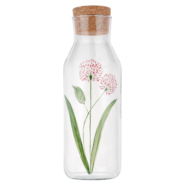 Carafe en verre peinte à la main - 1L Bleuet Rouge 4