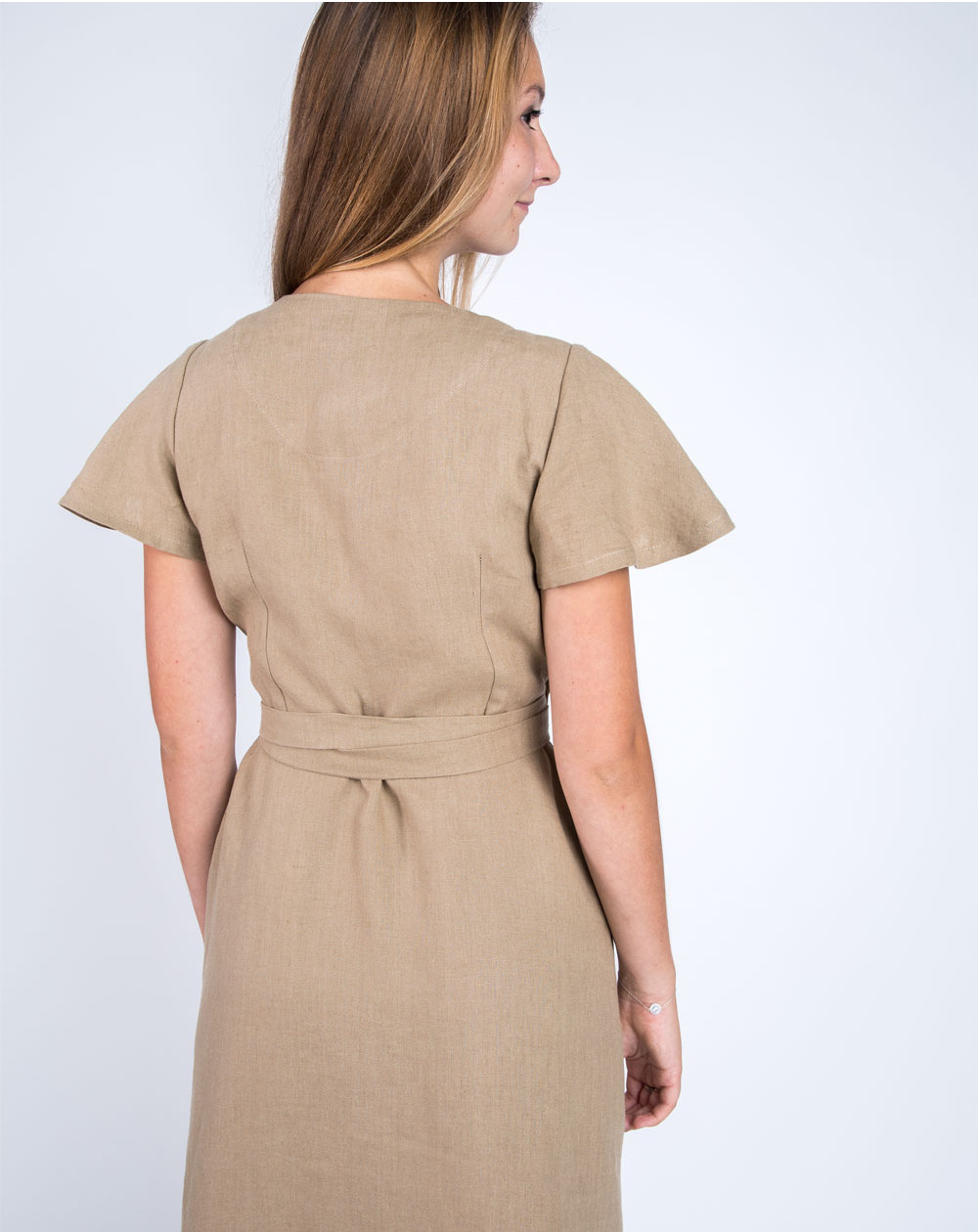 ROBE ZARGOT 100% LIN MANCHES PAPILLONS-dos