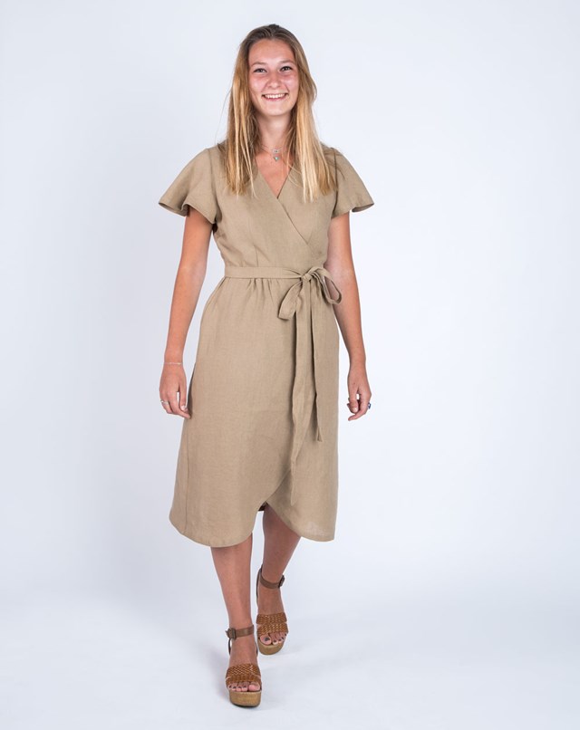 ROBE ZARGOT 100% LIN MANCHES PAPILLONS-face