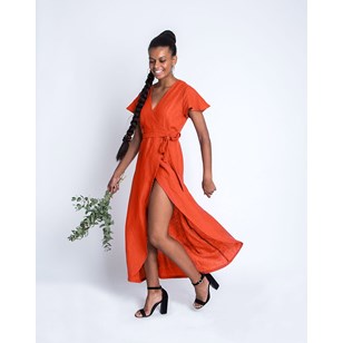 ROBE LONGUES ZODY MANCHES PAPILLON 100% LIN Made in France