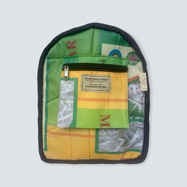 intérieur upcyclé en sac de riz alternative zéro déchet