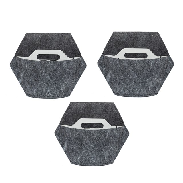 Pack 3 pots muraux à couverture textile 2