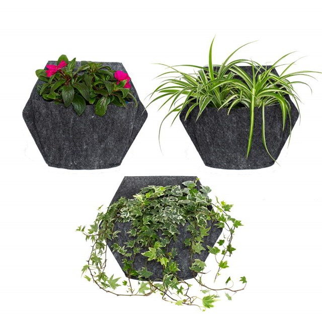 Pack 3 pots muraux à couverture textile 3