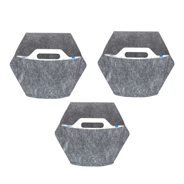 Pack 3 pots muraux à couverture textile 5