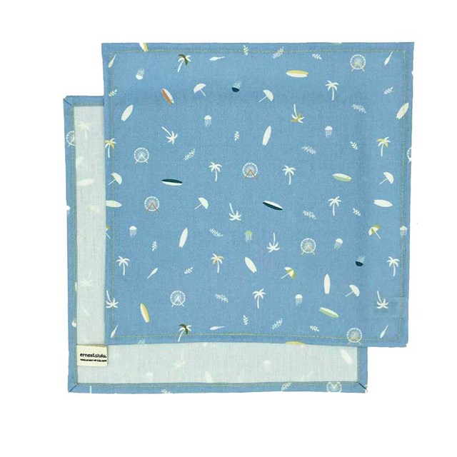 Mouchoirs en tissu bio motif surf made in france ernest&lulu