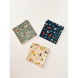Lot de 3 mouchoirs en tissu bio - collection armelle&malo