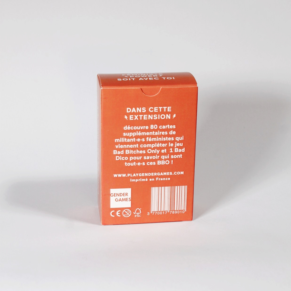 Dos de la boîte de l'extension Feminist Warriors