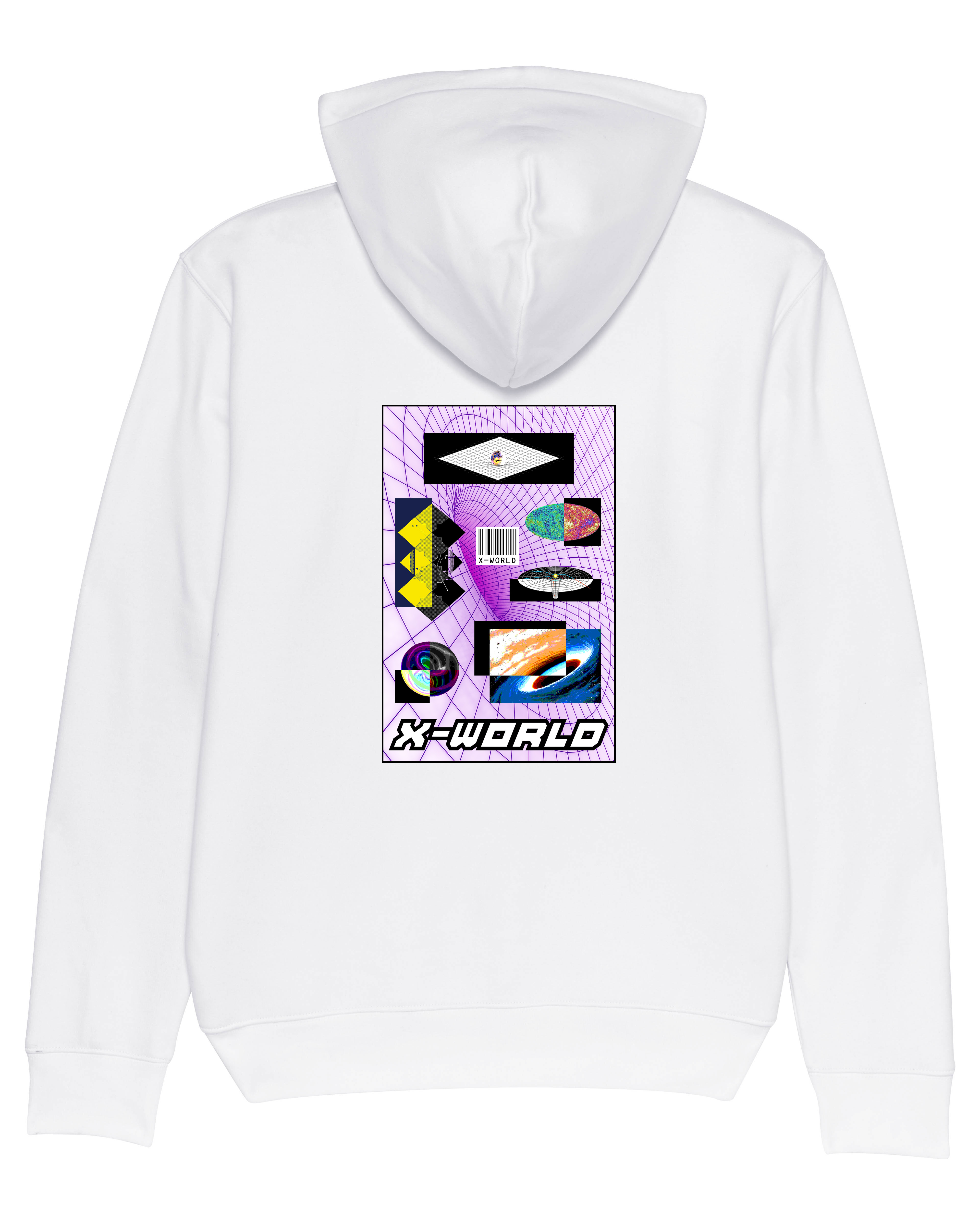 Sweat à capuche - "Univers" - Blanc 2