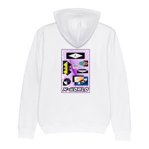 Sweat à capuche - "Univers" - Blanc