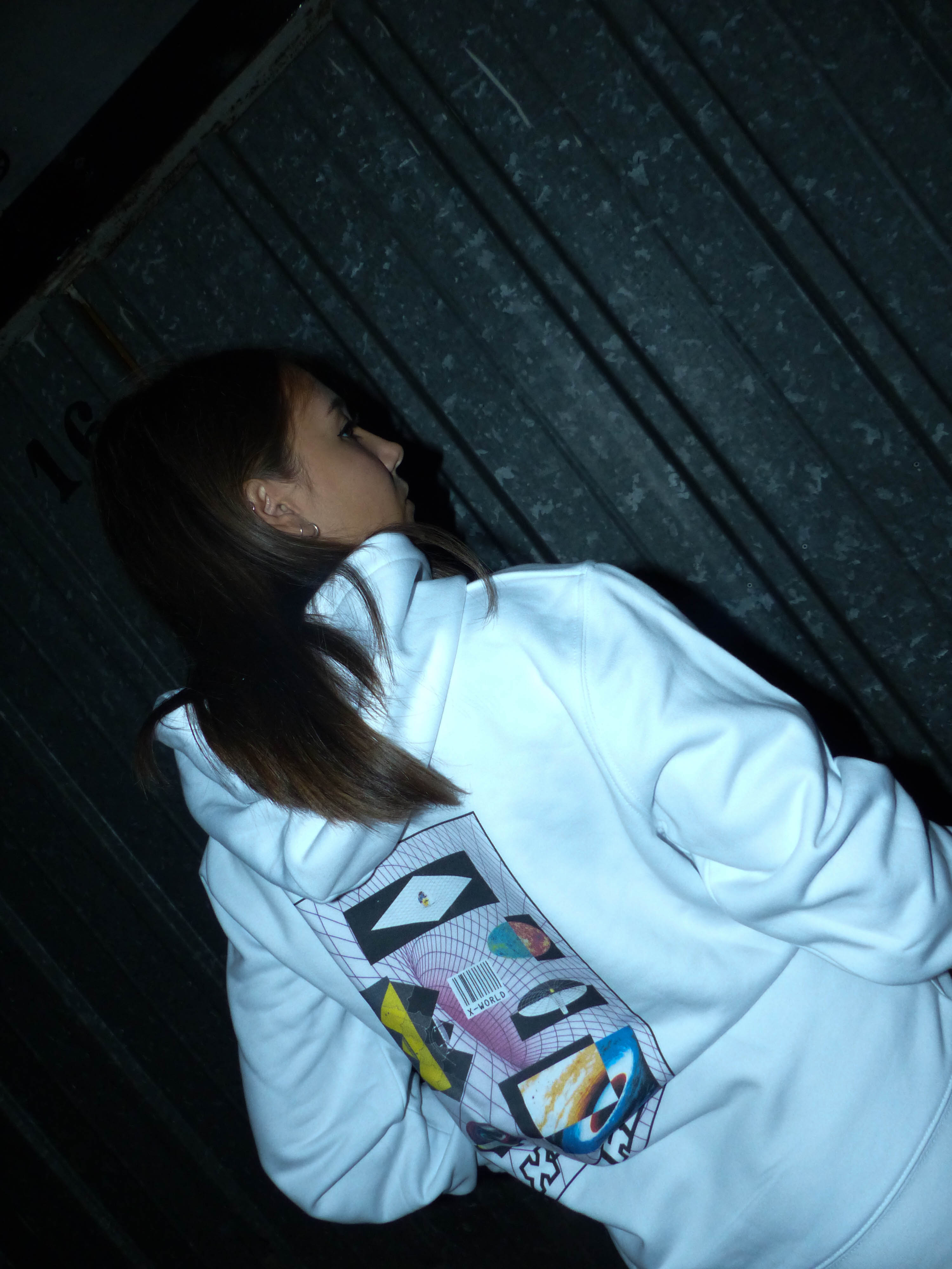 Sweat à capuche - "Univers" - Blanc 5