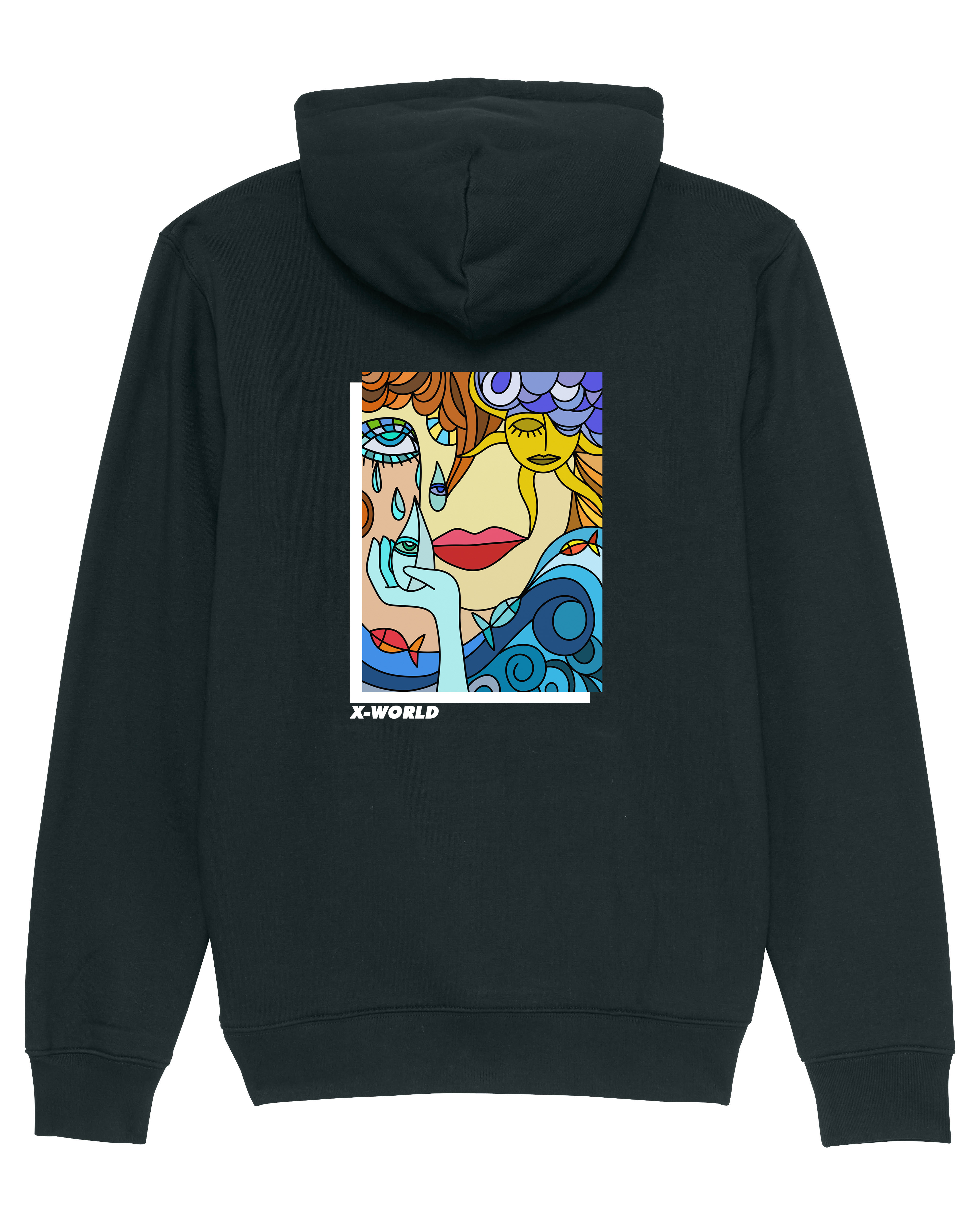 Sweat à capuche - "Abstract Eyes" - Noir 2