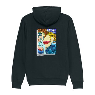 Sweat à capuche - "Abstract Eyes" - Noir