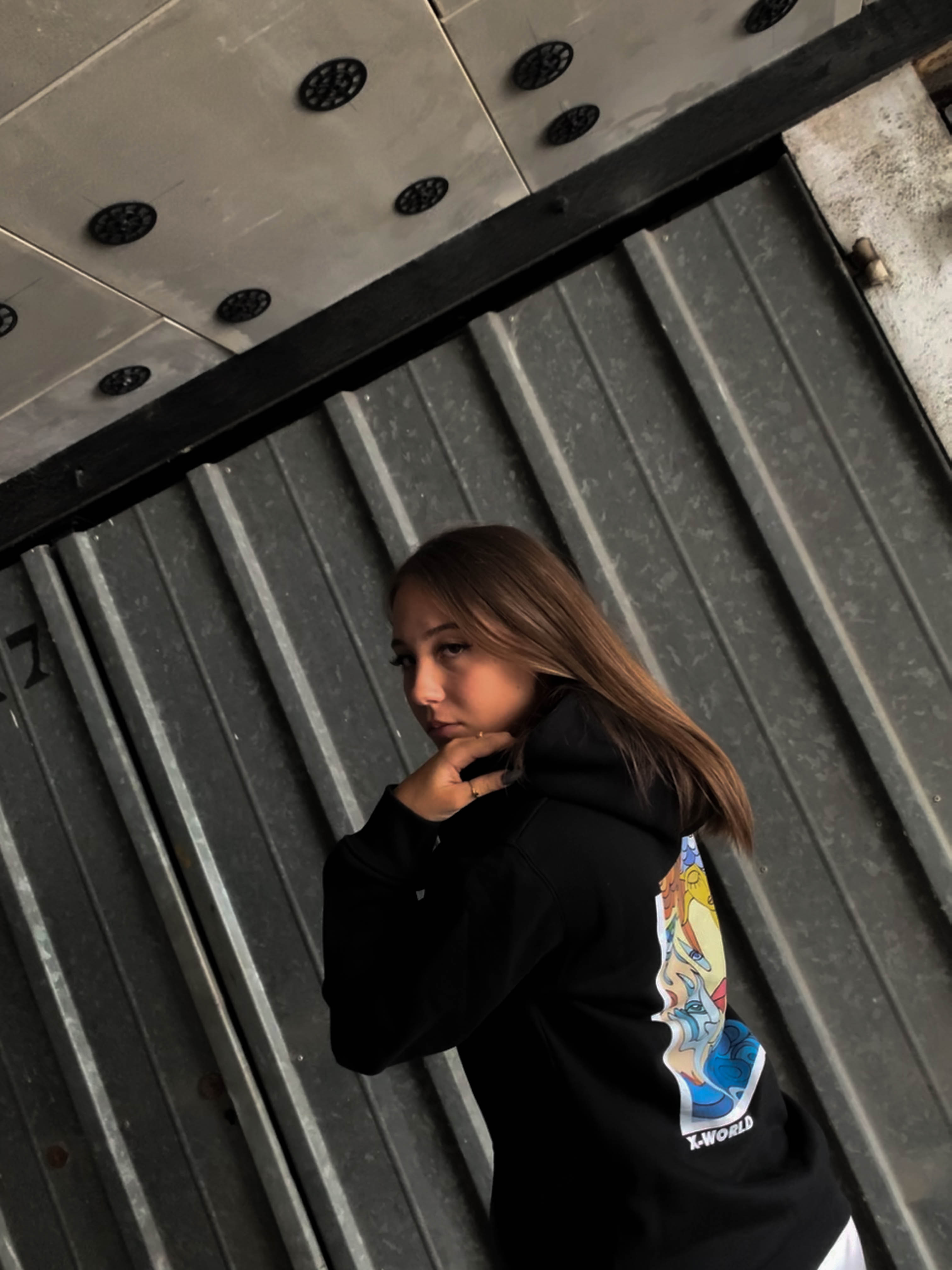 Sweat à capuche - "Abstract Eyes" - Noir 5