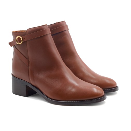 Bottines cavalières cuir camel