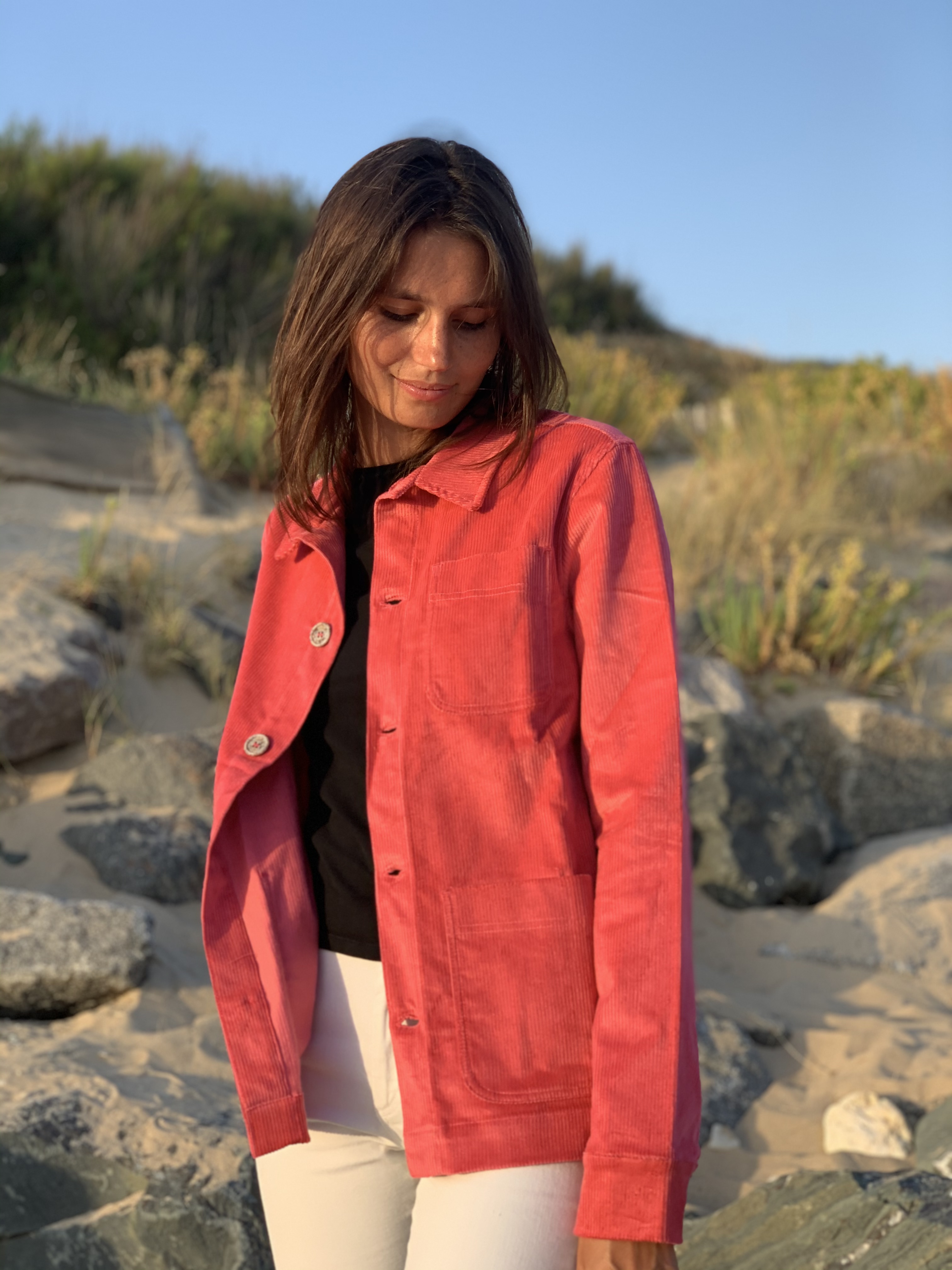 Veste Fuchsia en velours côtelé mixte et responsable 4