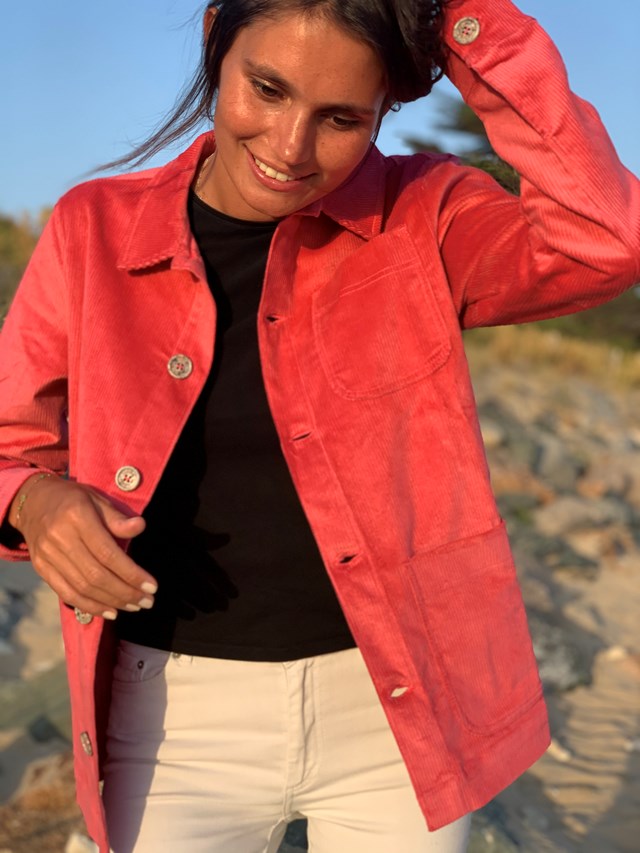 Veste Fuchsia en velours côtelé mixte et responsable 3